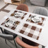 smile of hope Brown and White Buffalo Check Plaid Placemats Set of 4, Kitchen Dining Table Waterproof Decorative Placemats, Imitation Hempable Heat Resistant Table Mat 12x18 Inches
