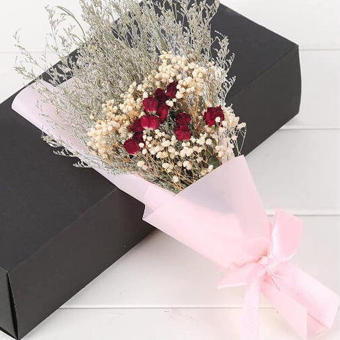 XYXCMOR Natural Dried Flowers Bouquet Real Touch Dried Roses with Stems Dried Baby's Breath Flowers with Dried Lavender Bundles for Wedding Home Farmhouse Table Centerpieces Vase Filler Decor