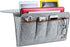 Zafit Bedside Caddy, 7 Pockets Large Size Bedside Storage Organizer Bedside Organizer Caddy for Magazine Remotes Phone (17.3'' x 18.1'', Light Grey)