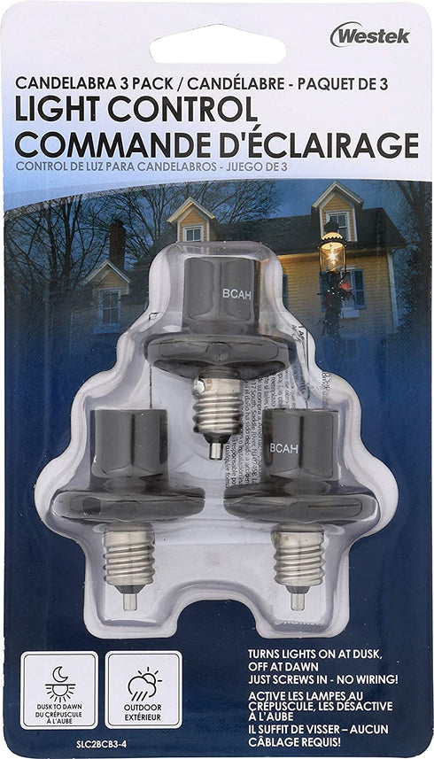 AmerTac SLC2BCB3 60-Watt Candelabra Light Control, Bronze, 3 Count (Pack of 1), 3 Piece