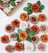 Medoliya Artificial Flowers 25PCS Real Looking Foam Roses Fake Roses with Stems for DIY Wedding Bouquets Centerpieces Baby Shower Party Home Decorations (Shades of Burnt Orange)