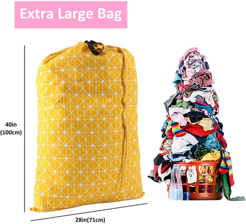 SWISSELITE Heavy Duty Laundry Drawstring Bag with Strap, 28 x 40 Inches Travel Dirty Clothes Bag for Laundromat and Household, 14 Color