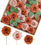 Medoliya Artificial Flowers 25PCS Real Looking Foam Roses Fake Roses with Stems for DIY Wedding Bouquets Centerpieces Baby Shower Party Home Decorations (Burnt Orange & Warm Taupe)