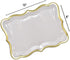 10 White Rectangle Trays with Gold Rim Border for Elegant Dessert Table Serving Parties 9" X 13" Heavy Duty Disposable Paper Cardboard for Platters, Cupcake Display, Birthday Party, Weddings Food Safe