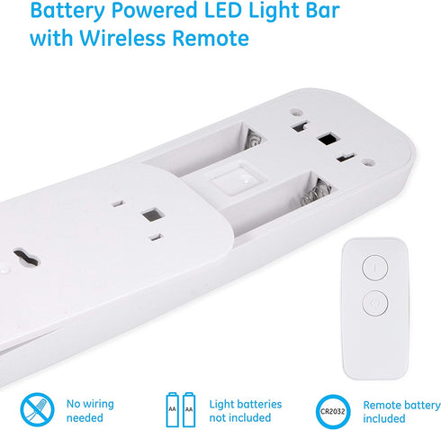 GE Wireless Under Cabinet Light, 3 Pack, White, Remote Controlled, Battery Operated, 10 Inch, 70 Lumens, Manual, ON/OFF, Perfect for Under Cabinets, Pantry, Closet and More, 38558