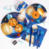 Decorlife Space Themed Party Supplies Serves 16, Space Plates and Napkins Sets, Cups, Knives, Forks, Spoons Included, Total 112pcs