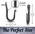 Wall Mounted Hook - Wrought Iron Decorative Blacksmith Handmade Simple Iron Hook for Bathroom and Kitchen, Hooks for Hanging Robes, Towels, Coats, Cloths, Bags, Keys and Jewelries - Pack of 3 (Black)