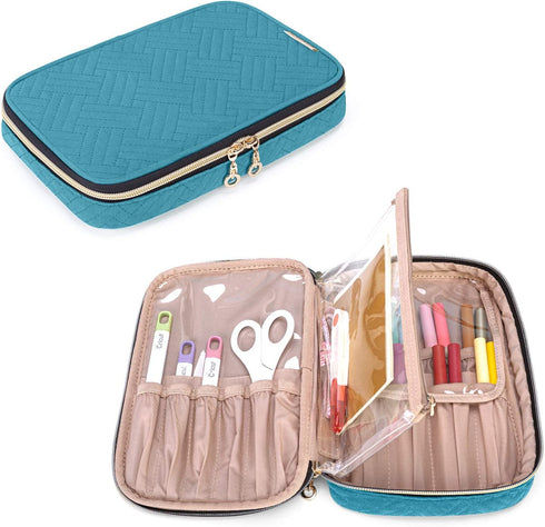 Yarwo Carrying Case Compatible with Cricut Tools Set, Accessories Organizer Bag for Craft Pens and Basic Tools, Teal (Patented Design)