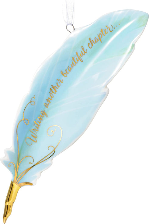 Hallmark Keepsake Christmas Ornament 2021, The Next Chapter Feather Quill, Porcelain