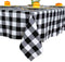 Checked Tablecloth Rectangle 54x80-Inch Black and White Buffalo Plaid Tablecloth Washable Check Table Cover Gingham Tablecloth for Dining Room Rustic Lattice Tablecloth Table Linen Christmas