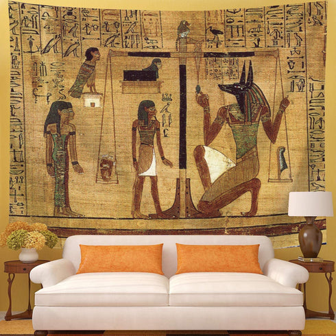 QCWN Egyptian Tapestry Wall Hanging Egyptian Ancient Religion Historical Tapestry Backdrop Cloth Egypt Egyptian Character for Home Dorm Living Room Decor. Multi 78x59Inc