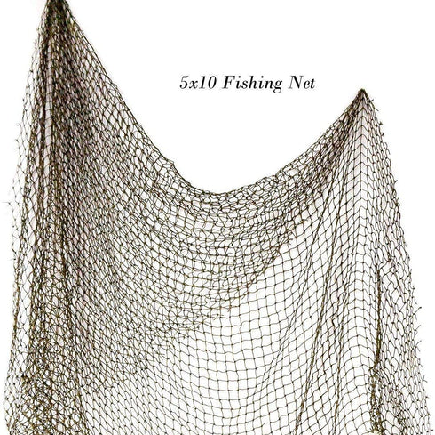 Fishing Net-Decorative Fishing Net Décor-Fish Netting Decoration-5'x10' Commercial Fish Net Fishing-Large Fishing Net-Fish Net Décor-Netting Material Pirate Party Costume-Nautical Beach Décor