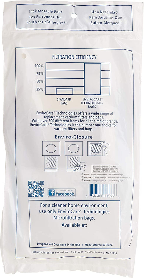 EnviroCare Replacement Micro Filtration Vacuum Cleaner Dust Bags Made to Fit Eureka Style T Canisters 18 Bags