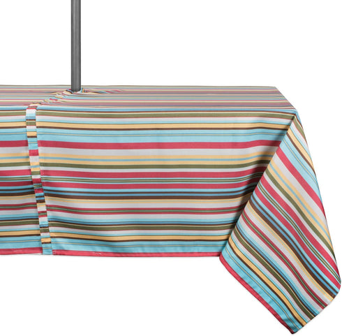 DII Summer Stripe Outdoor Tabletop Collection, Stain Resistant & Waterproof, 60x84 w/Zipper, Stripe