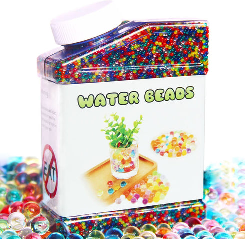 ELONGDI Water Beads Pack Rainbow Mix 50,000 Beads Growing Balls, Jelly Water Gel Beads for Spa Refill, Kids Sensory Toys , Vases, Plant, Wedding and Home Decor