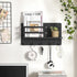 SONGMICS Key Holder for Wall, Wall Mounted Mail Organizer, Metal Floating Shelf with 5 Hooks, Wall Key Hook for Entryway, Key Hanger for Wall, Living Room, Hallway, Mudroom, Kitchen, Black UHCH315B01