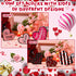3 Pieces Valentine's Day Heart Wood Sign Reversible Heart Tray Decor Love Heart Shape Home Decor Double Side Printed Freestanding Table Decorations for Valentines Day Wedding Party (Lovely Style)