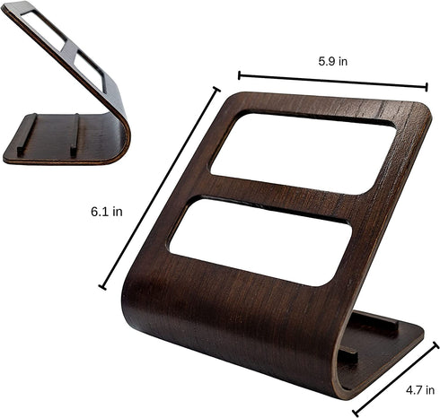jawani Wood TV Remote Caddy with 2-Slot Media Organizer, Rustic Wooden Remote Control Holder, Living Room Couch or Bedside Table Stand, Universal Upright Vertical Storage, Brown