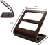 jawani Wood TV Remote Caddy with 2-Slot Media Organizer, Rustic Wooden Remote Control Holder, Living Room Couch or Bedside Table Stand, Universal Upright Vertical Storage, Brown