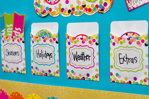 Confetti Library Pockets - Multi-Pack