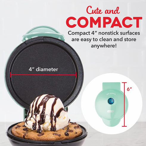 Dash Mini Maker Waffle Maker + Griddle, 2-Pack Griddle + Waffle Iron - Aqua
