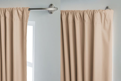 Amazon Basics Room Darkening Blackout Curtain Rod - 28" to 48", Nickel