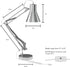 Lavish Home (Brushed Steel Architect Desk Lamp-LED Task Adjustable Swing Arm for Home and Office-Includes Energy Efficient Light Bulb, 23 L x 6.5 W x 34 H
