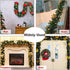 IronBuddy 9ft Lighted Christmas Garland Artificial Pine Garland with 30 LEDs 6 Flowers and 30 Ball Ornaments Mantle Garland Greenery Garland for Christmas Holiday Party Wedding Home Decor (Gold)