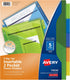 Avery 5-Tab Plastic Binder Dividers with Pockets, Insertable Multicolor Big Tabs, 1 Set (11906)