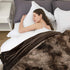 HBlife Luxury Soft Faux Fur Throw Blanket 50" X 60", Solid Reversible Lightweight Shaggy Fuzzy Blanket Plush Fluffy Cozy Decoration Throw Blankets for Couch and Living Room, Tye Die Brown