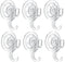 Suction Cup Hooks, VIS'V Small Clear Removable Heavy Duty Suction Hooks Strong Window Glass Door Suction Cup Hangers Kitchen Bathroom Shower Wall Hooks for Towel Loofah Utensils Wreath - 6 Packs