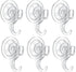 Suction Cup Hooks, VIS'V Small Clear Removable Heavy Duty Suction Hooks Strong Window Glass Door Suction Cup Hangers Kitchen Bathroom Shower Wall Hooks for Towel Loofah Utensils Wreath - 6 Packs