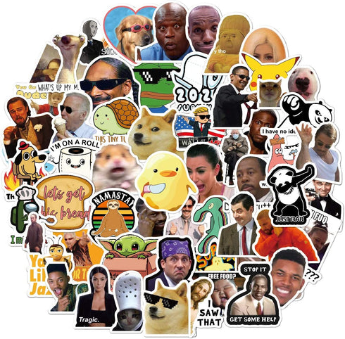 156pcs Funny Meme Vinyl Stickers Pack, Vine Stickers for Laptop, iPhone, Water Bottles, Computer, and Hydro Flask, DIY Decor for Bumper Wall (Meme)