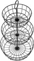 HANZE 3-Tier Wire Fruit Basket Bowl, Detachable Vegetable Bread Countertop Display Storage Stand Rack for Kitchen Bathroom Hanging Organize, Brown