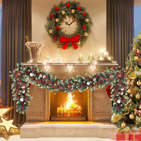 Artiflr 6 Feet Artificial Christmas Pine Garland, Winter Greenery Garland for Holiday Season Mantel Fireplace Table Runner Centerpiece Décor
