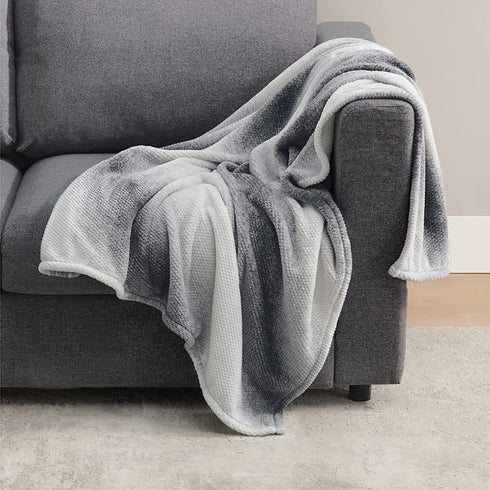 Bedsure Fleece Throw Blankets for Couch Grey - Cozy Lightweight Soft Throws and Blankets for Sofa, 50 x 60 Inches