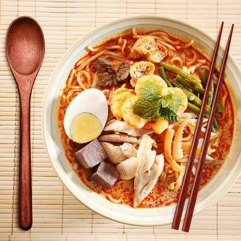 Wooden Flatware Set Natural Wooden Cutlery Set Chopsticks Spoon Fork Set Long Handle Utensils Set Reusable Japanese Style Tableware Set for Kitchen, Home, Camping, Picnic (18)