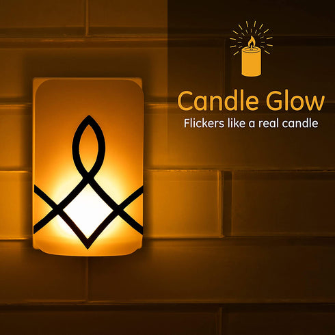 SleepLite LED Amber Night Light, 2 Pack, Candle Glow, Hi/Low Dimmable, Dusk-to-Dawn, Melatonin, Natural Sleep Aid, Ideal for Bedroom, Nursery, Bathroom, 46453, Oil-Rubbed Bronze | Candle Glow