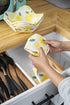 MEEBUN Collection Microwave Bowl Huggers Set Of 4, Lemon Microwave Safe Hot Bowl Holder, Multipurpose Heat Resistant Plate Hugger, Microfiber Dish Pads To Carry Soup Rice Pasta Bowls