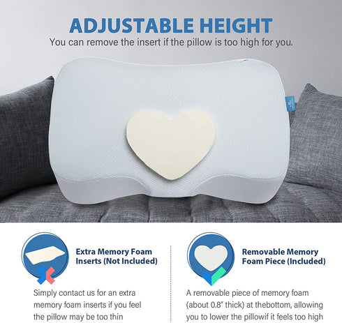 AM AEROMAX Cooling Cervical Memory Foam Pillow, Contour Pillows for Neck and Shoulder Pain Relief, Ergonomic Head Support Sleeping Pillow for Side and Back Sleepers.(Blue)
