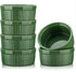 Ramekins Set of 6, vancasso 8 Oz Ramekin Set for Baking, Porcelain Souffle Dishes Microwave and Oven Safe, Ceramic Custard Cups for Creme Brulee, Pudding, Cake, Dessert, Dip Sauce Bowls (Green)