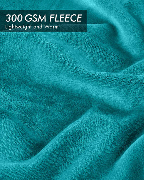 Utopia Bedding Fleece Blanket King Size Turquoise 300GSM Luxury Fuzzy Soft Anti-Static Microfiber Bed Blanket