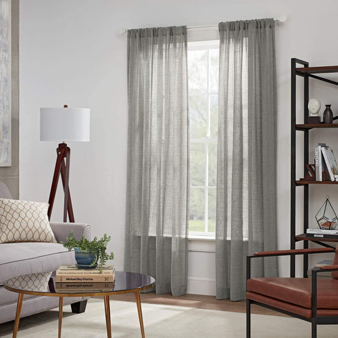 Mode Simplicity Single Curtain Rod set with Square Finials - 32 to 90 in, White