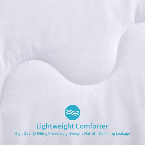 HOMBYS Lightweight Twin Down Alternative Quilted Comforter Twin Size - All Season Plush Microfiber - Machine Washable Duvet Insert- Warmth Bed Comforter ( Twin, White)