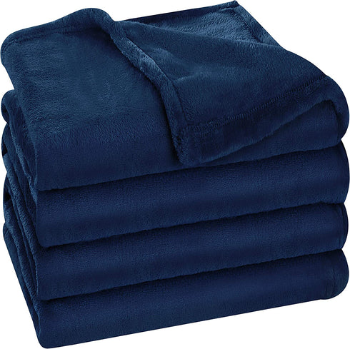 Utopia Bedding Fleece Blanket Queen Size Navy 300GSM Luxury Bed Blanket Anti-Static Fuzzy Soft Blanket Microfiber
