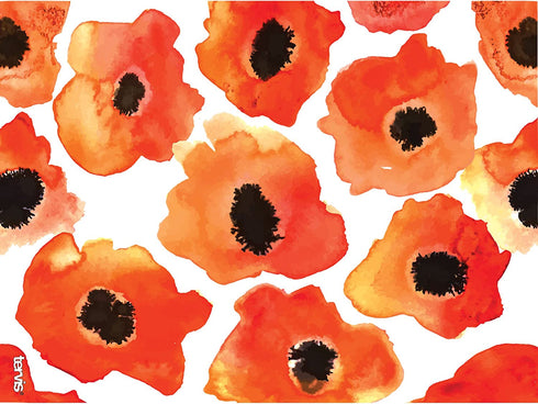 Tervis Watercolor Poppy Tumbler with Wrap and Black Lid 24oz, Clear