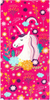Love Unicorn Beach Towel Pink Fantasy Rainbow 30 x 60 inches 100%Cotton Velour (30" x 60", Pink)