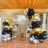 111PCS Black Gold and Silver Balloon Garland Arch Kit Metallic Black Metallic Gold Chrome Silver Latex Balloons Set for Birthday Graduation Bachelorette Wedding New Year Party Decoration