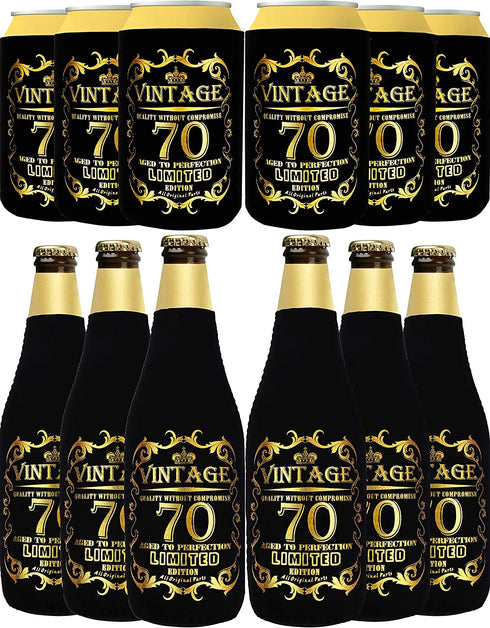 Cheers To 70th Years, 70th Birthday Can Bottle Cooler, 70th Birthday Gifts for Men, 70th Birthday Sleeve, 70th Birthday Decorations for Men, 70th Birthday Party Supplies, 70th Birthday Favors