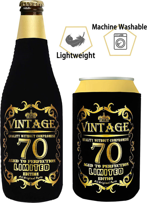 Cheers To 70th Years, 70th Birthday Can Bottle Cooler, 70th Birthday Gifts for Men, 70th Birthday Sleeve, 70th Birthday Decorations for Men, 70th Birthday Party Supplies, 70th Birthday Favors